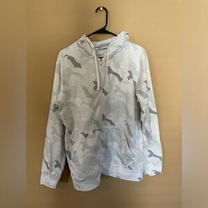 Nike ThermaFit White Camo Zip Up Hoodie